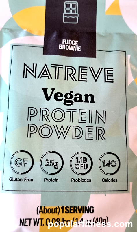 Natreve fudge brownie flavor vegan protein powder supplement - zero sugar, non GMO, 25 grams of protein