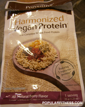 non-GMO Vegan protein powder supplement - photo by popular fitness