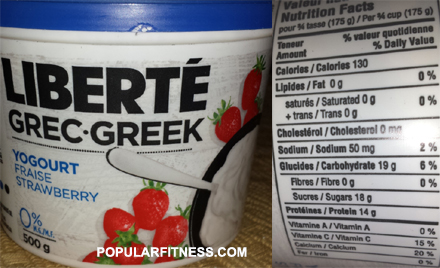 non-fat Greek yogurt with nutrition information