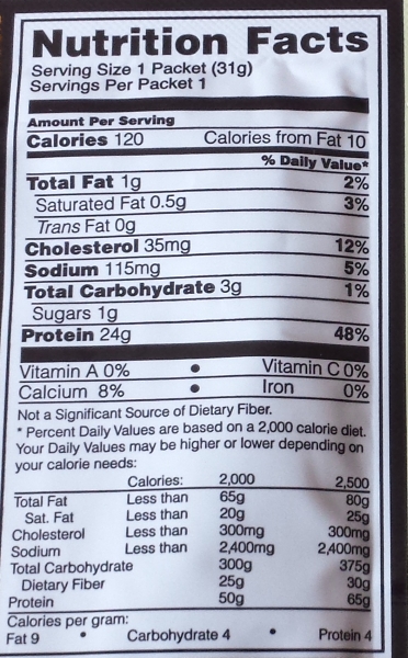 nutritional facts label of whey protein isolate from Optimum Nutrition - photo by popular fitness