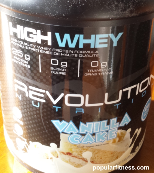 High whey protein powder supplement from Revolution Nutrition - photo by popular fitness