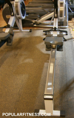 Indoor rowing exercise machine at the gym