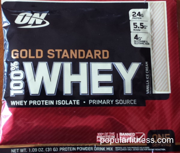 protein powder supplement sample from Optimum Nutrition - photo by popular fitness