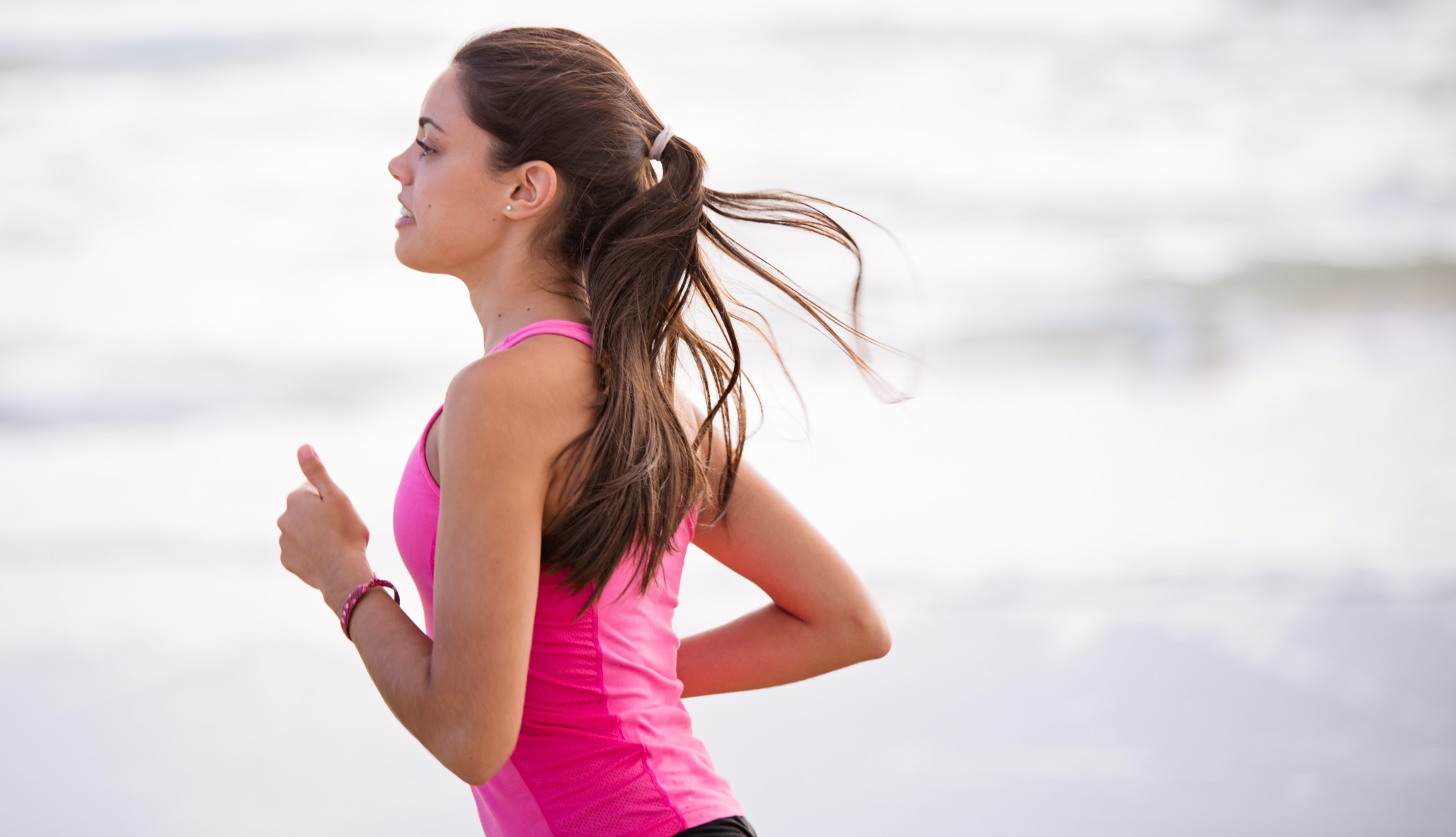 Woman running outdoors bodyweight exercise