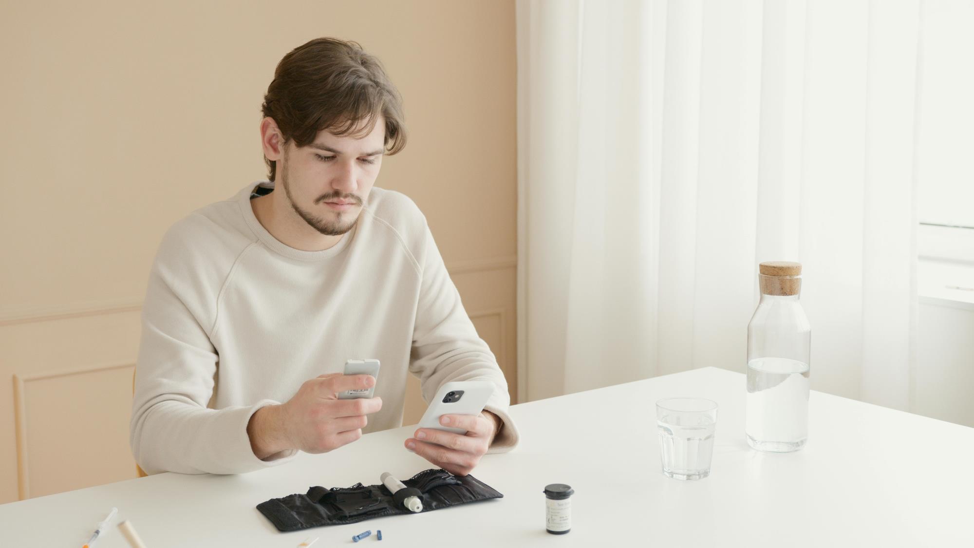 Man managing his diabetes