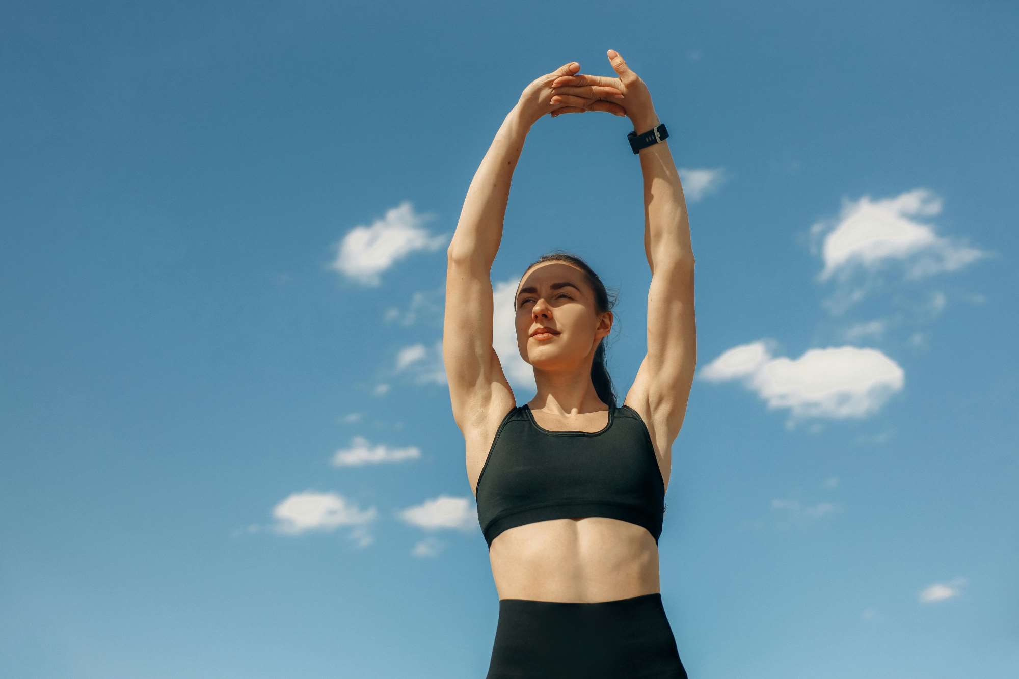 Woman exercising outdoors